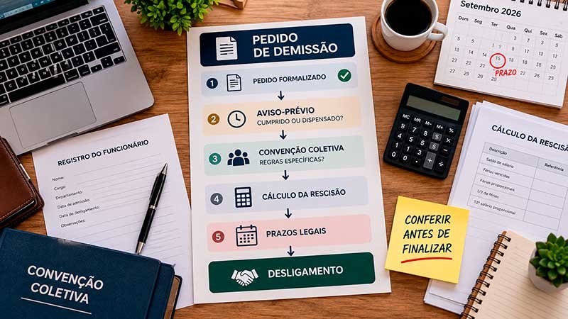 Etapas para formalizar o pedido de demissão de funcionário